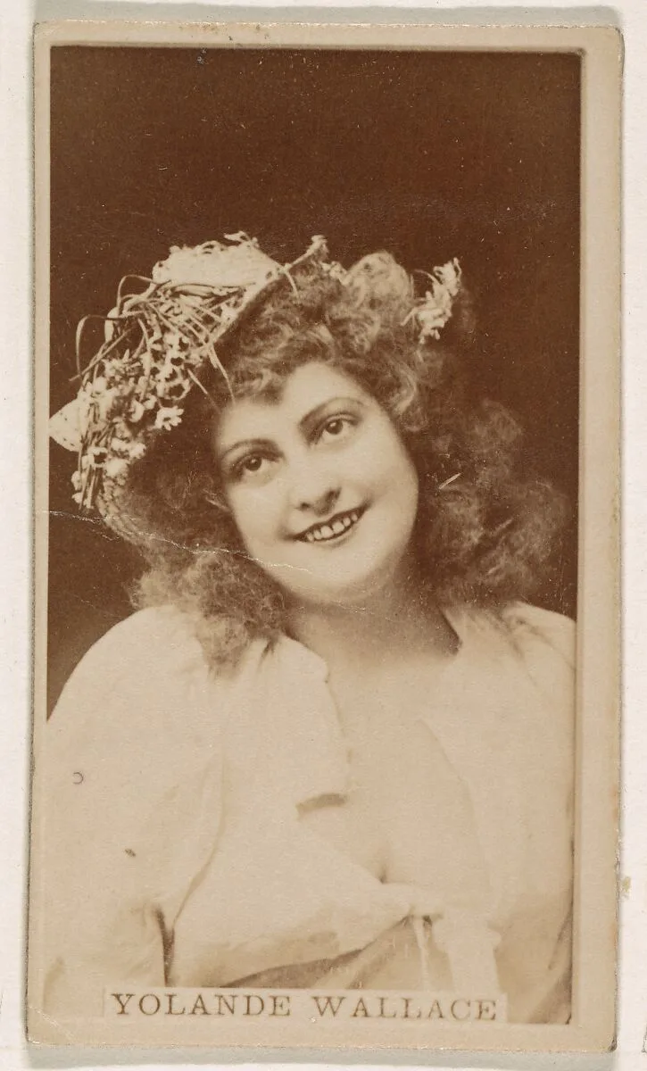 Yolande Wallace, from the Actresses series (N245) issued by Kinney Brothers to promote Sweet Caporal Cigarettes — Kinney Brothers Tobacco Company