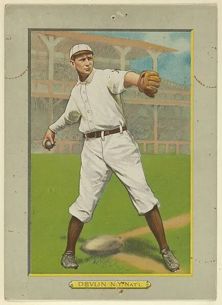 Art Devlin, Third Baseman, New York Giants (National League), from Turkey Red Cabinets (T3) — American Tobacco Company