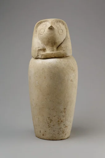 Canopic jar with falcon head (Qebehsenuef)