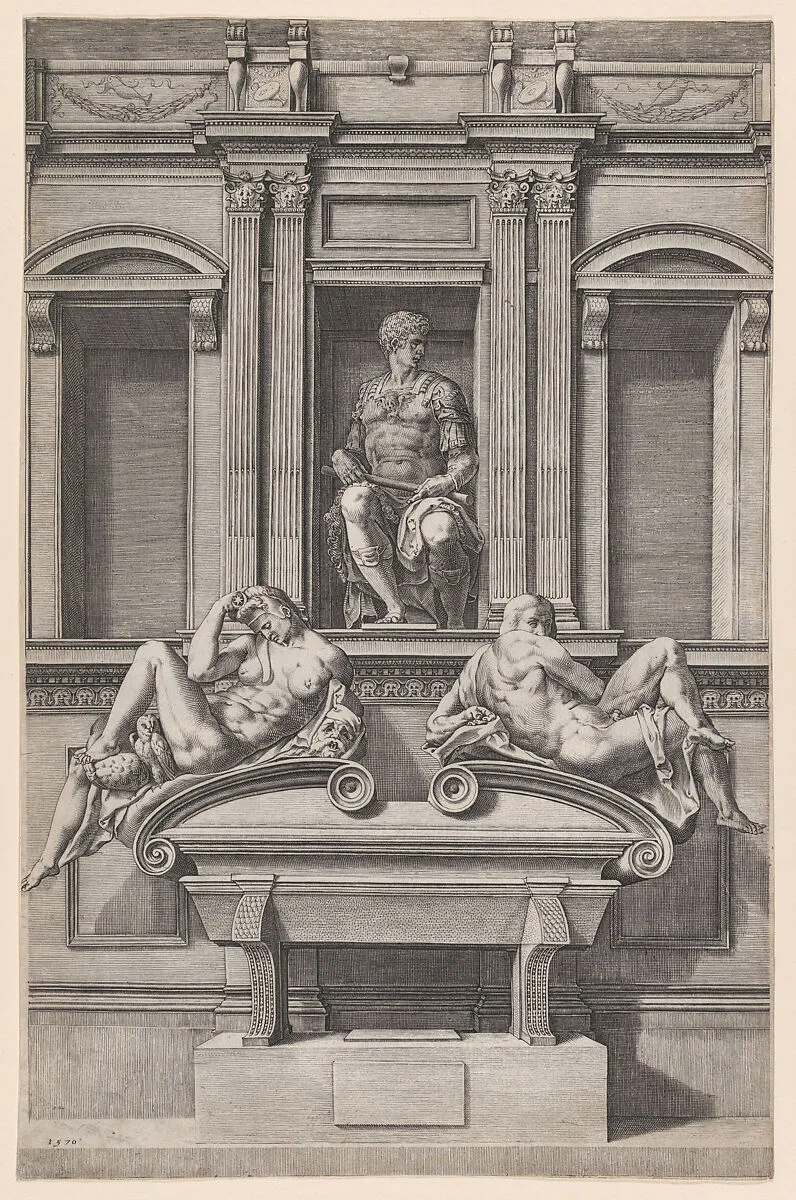 The Tomb of Giuliano de' Medici from The Tombs of the Medici — Cornelis Cort|Michelangelo Buonarroti
