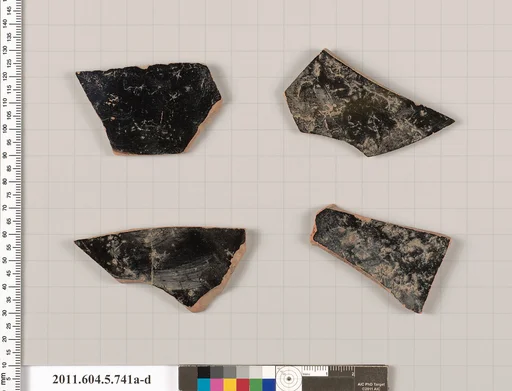 Terracotta fragments of kylikes (drinking cups)
