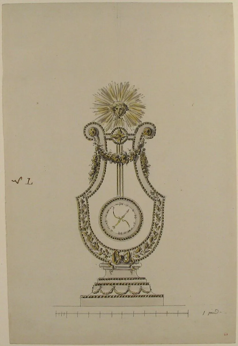 Design for a Clock in the Form of a Lyre — Anonymous, French, 18th century
