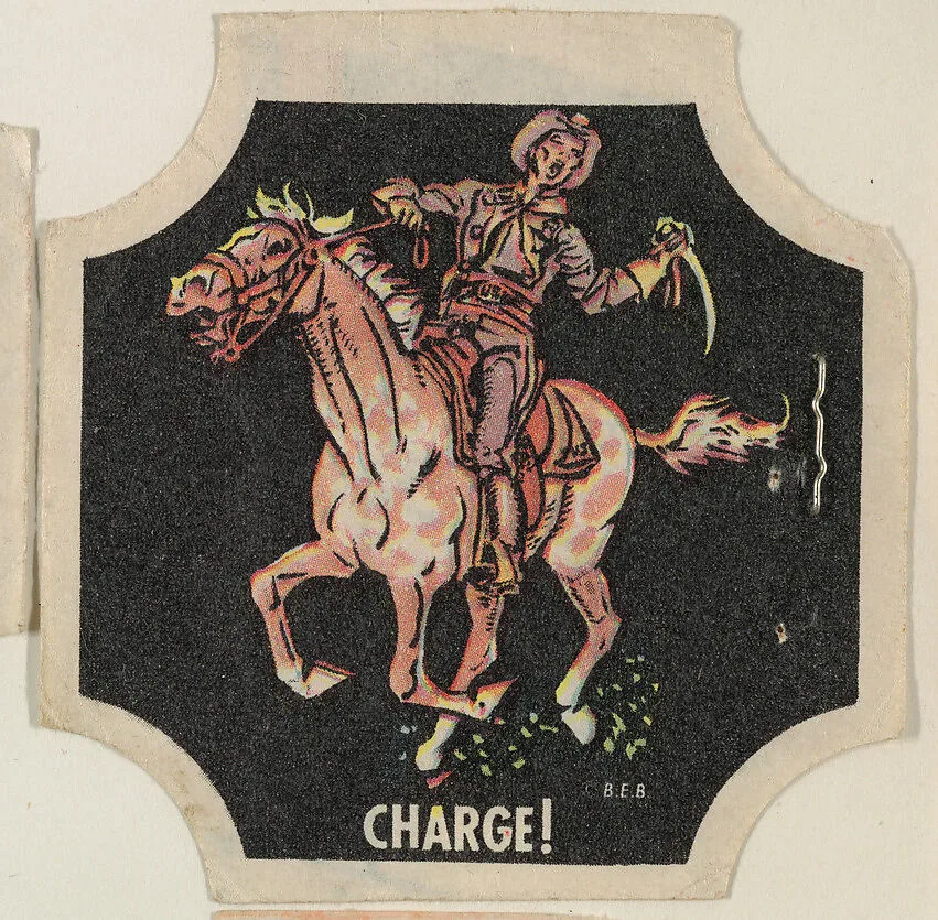 Charge!, from the Indians and Westerners bread end labels series (D290-10) — Unknown