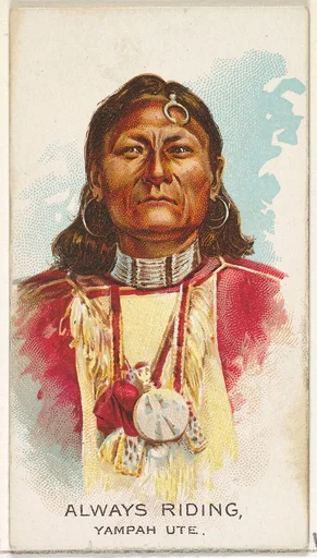 Always Riding, Yampah Ute, from the American Indian Chiefs series (N2) for Allen & Ginter Cigarettes Brands