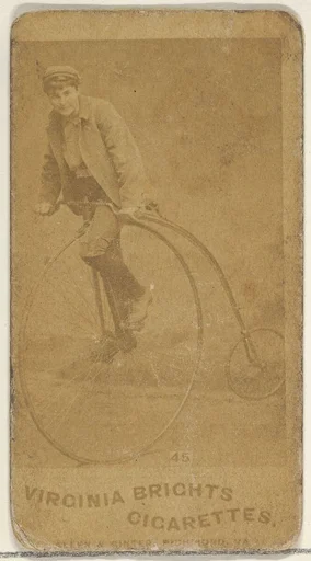 Card 45, from the Girl Cyclists series (N49) for Virginia Brights Cigarettes
