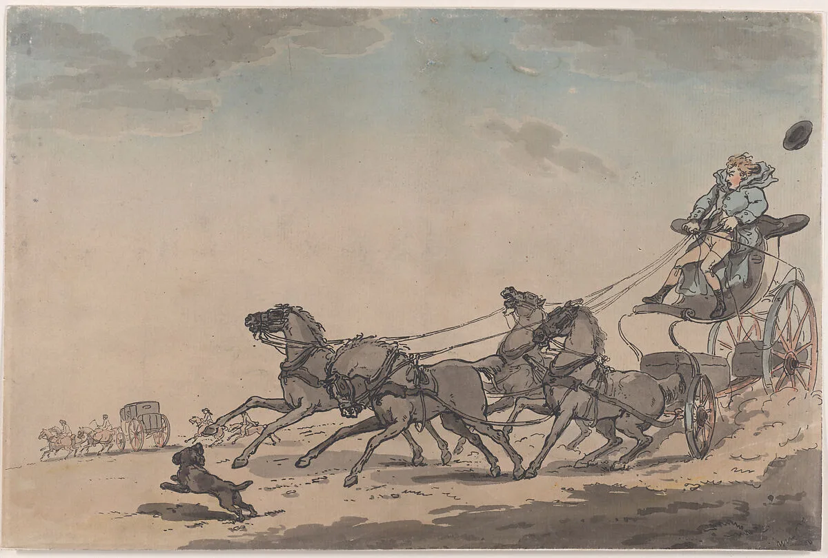 A Four-in-Hand, or The Runaway Carriage — Thomas Rowlandson|S. W. Fores