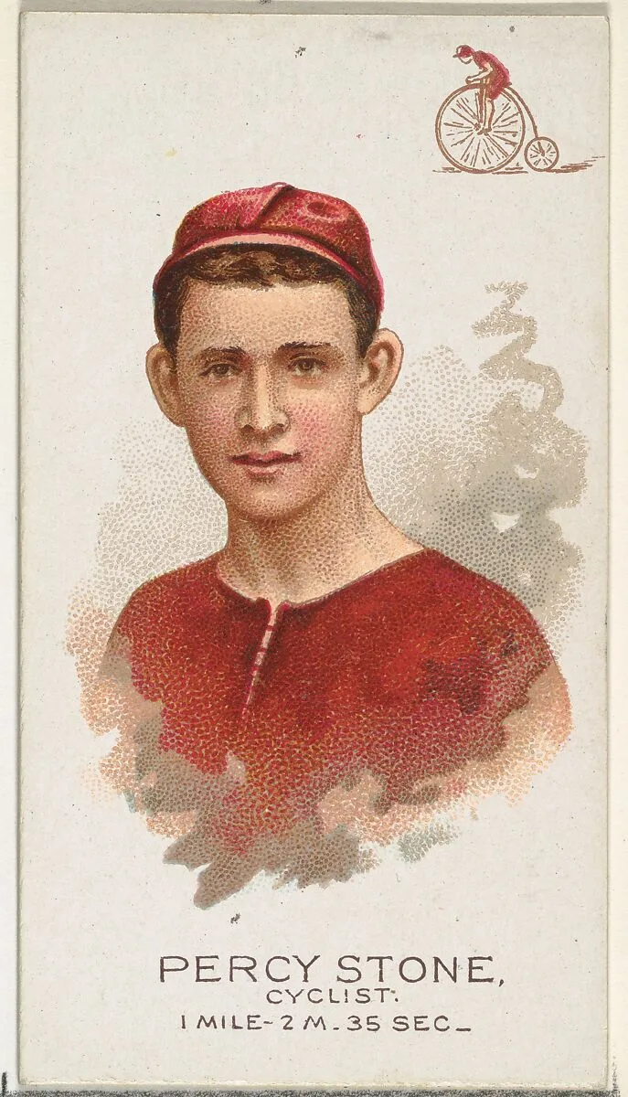 Percy Stone, Cyclist, from World's Champions, Series 2 (N29) for Allen & Ginter Cigarettes — Lindner, Eddy & Claus|Allen & Ginter