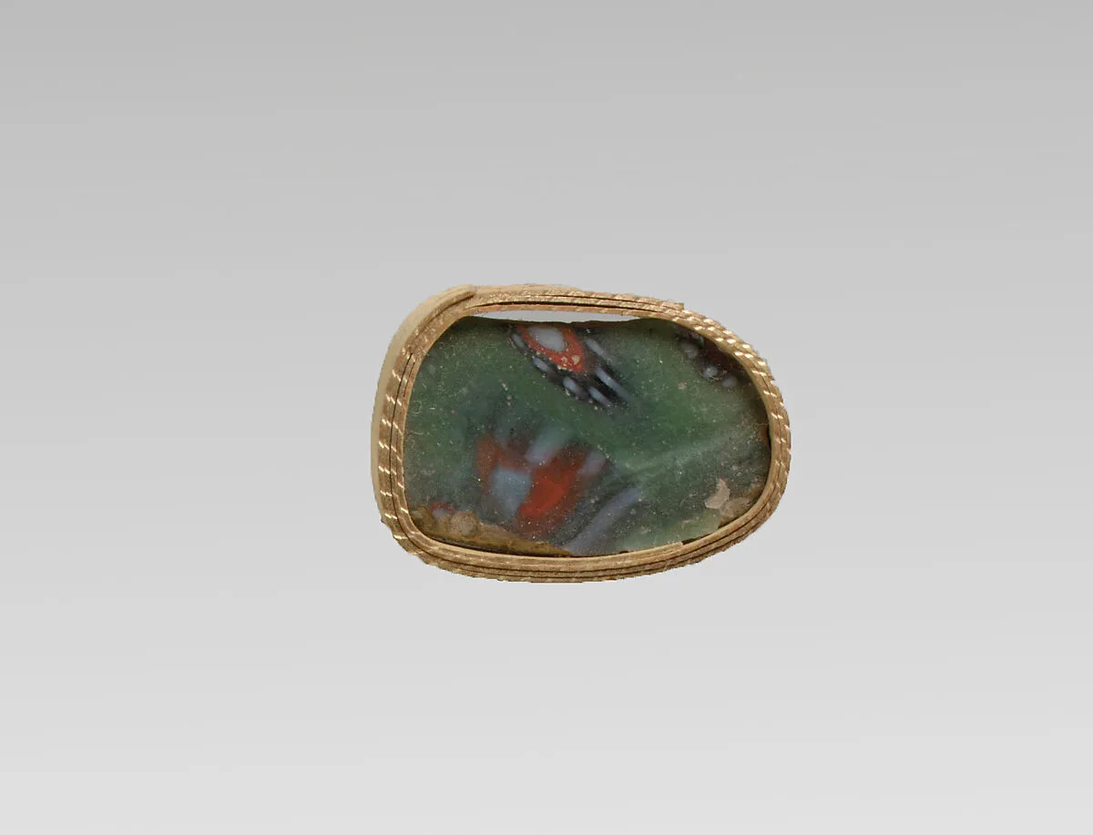 Glass mosaic base fragment — Unknown