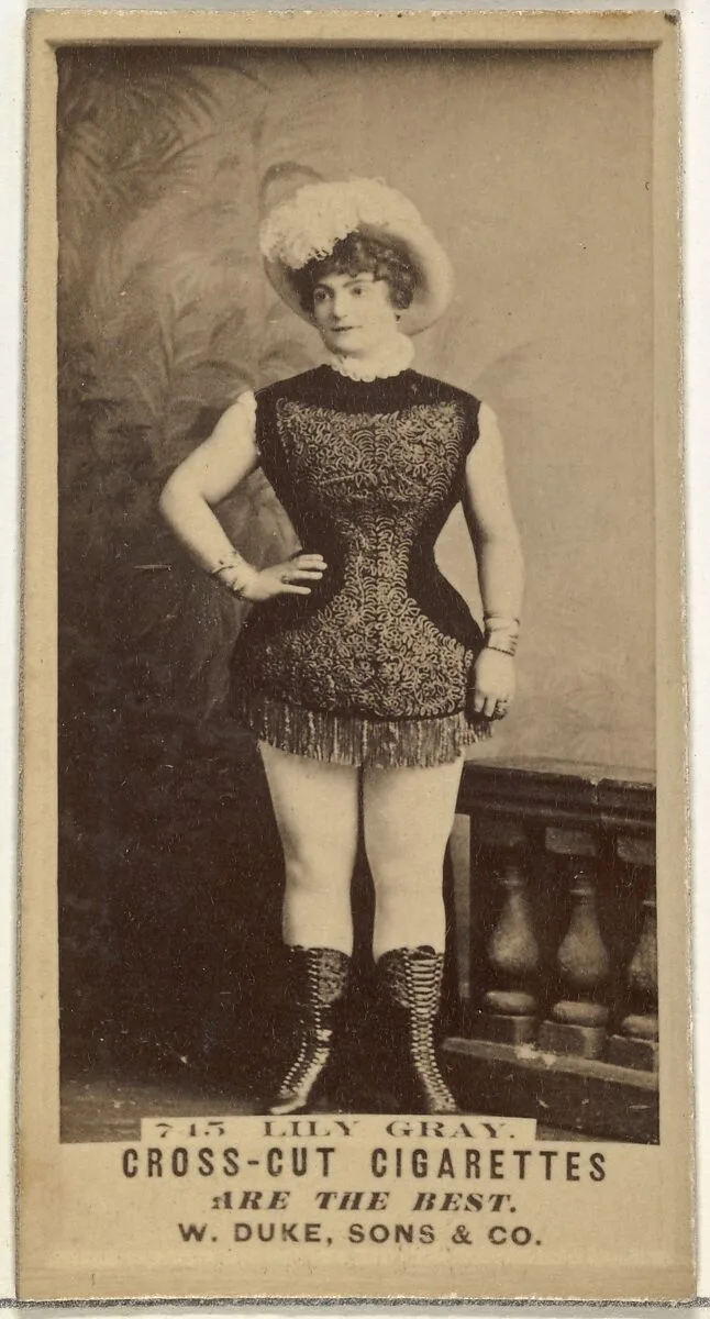 Card Number 715, Lily Gray, from the Actors and Actresses series (N145-3) issued by Duke Sons & Co. to promote Cross Cut Cigarettes — W. Duke, Sons & Co.