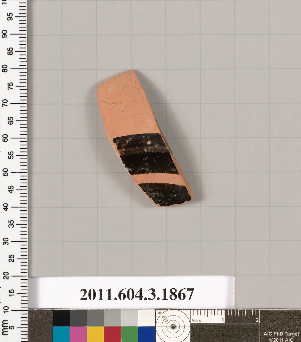 Terracotta fragment of a kylix: Lip cup (drinking cup) — Unknown