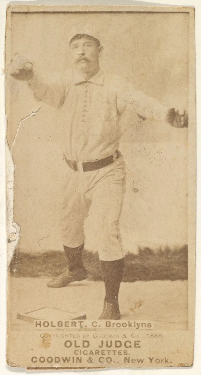 Holbert, Catcher, Brooklyn Bridegrooms, from the Old Judge series (N172) for Old Judge Cigarettes — Goodwin & Company