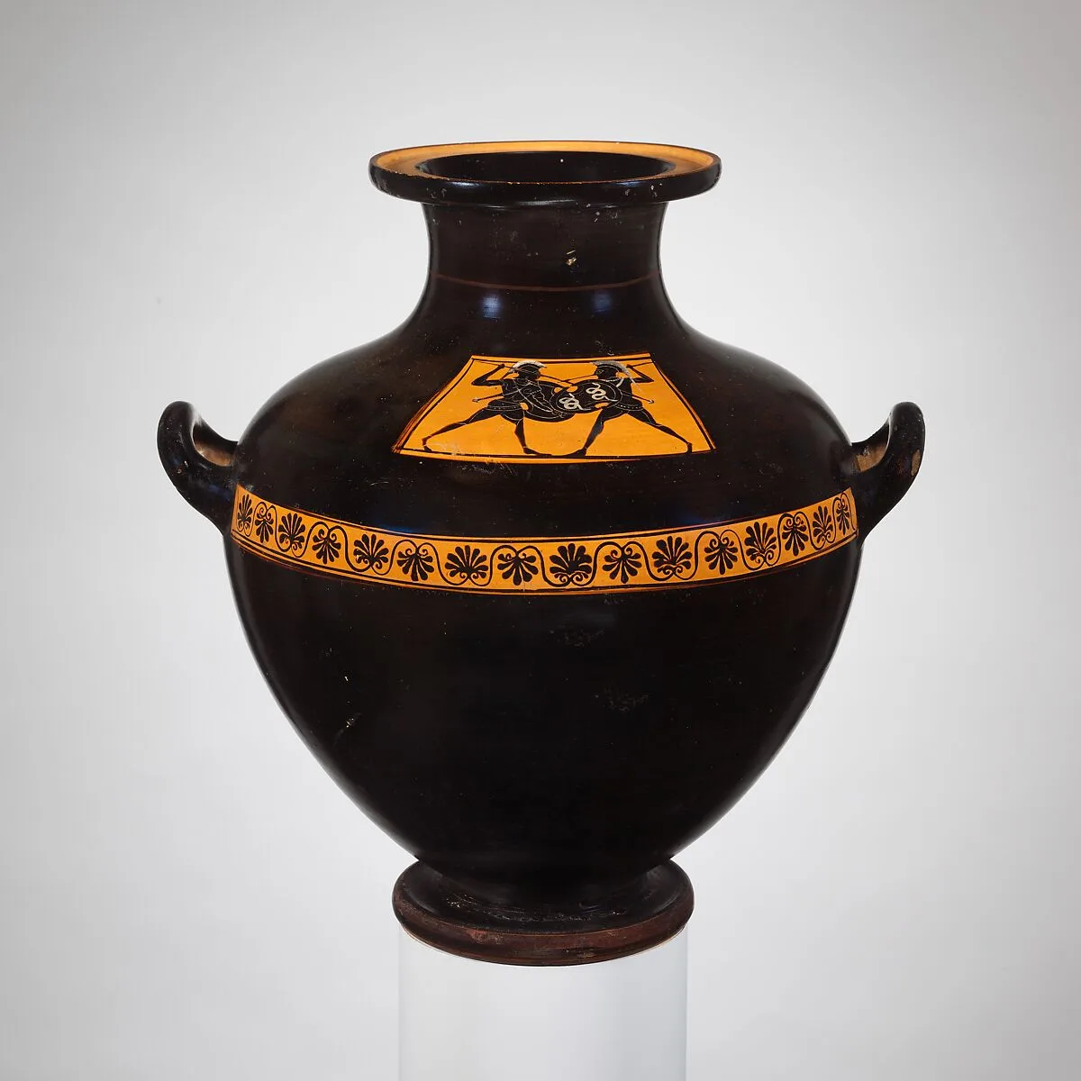 Terracotta hydria: kalpis (water jar) — Unknown