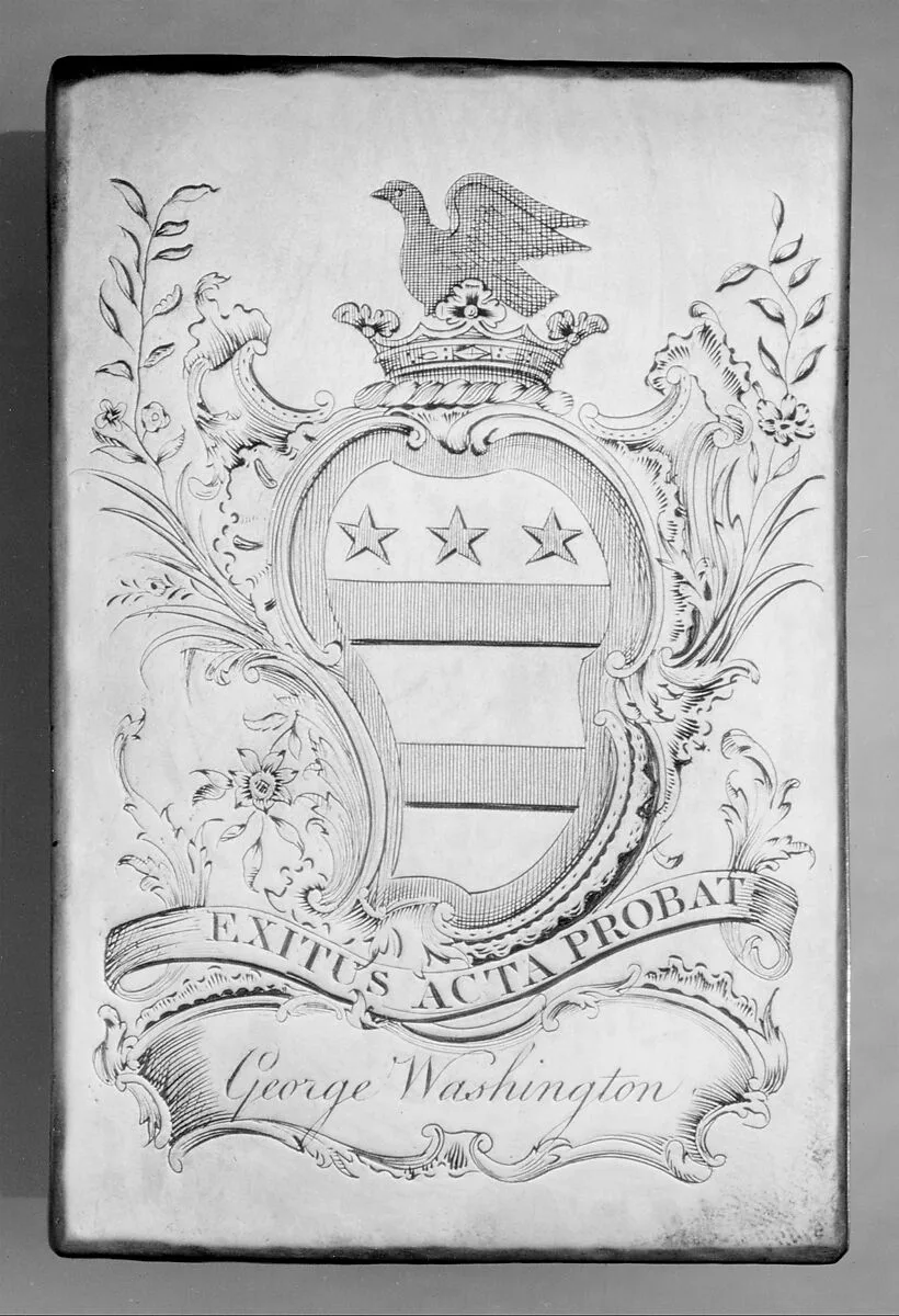 Copper Printing Plate for Bookplate of George Washington — Anonymous, British, 18th century|George Washington