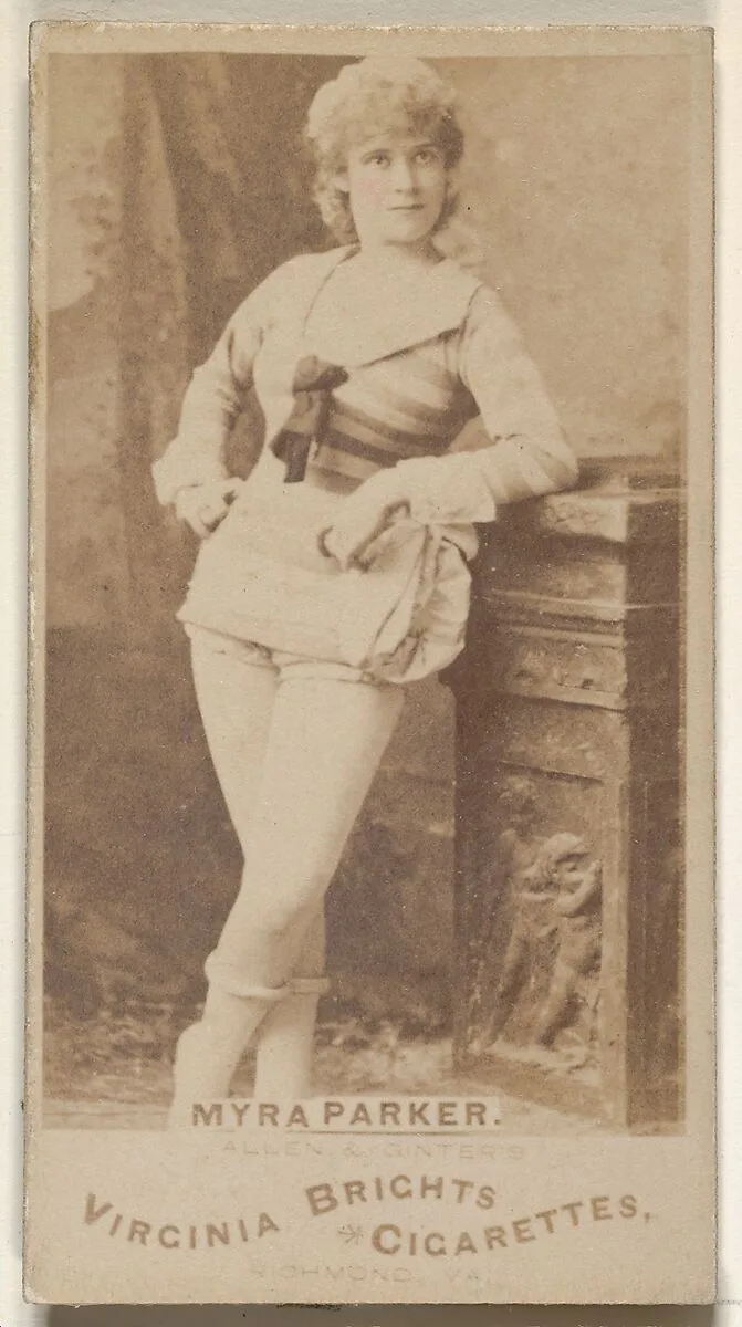 Myra Parker, from the Actors and Actresses series (N45, Type 1) for Virginia Brights Cigarettes — Allen & Ginter