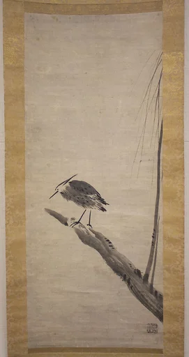 柳鷺図 (Ryūro zu)|Heron and Willow