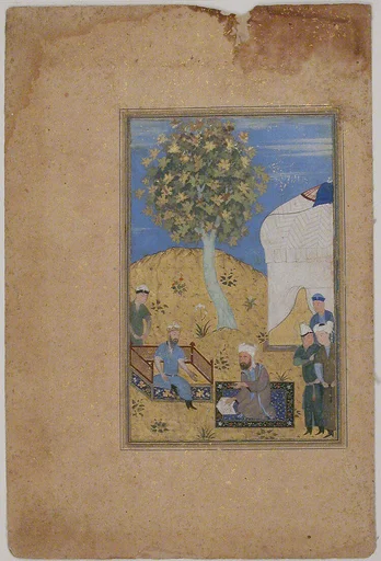 "Sultan Listening to a Man Reading from a Manuscript", Folio from a Manuscript by Mir Ali Shir Nava'i
