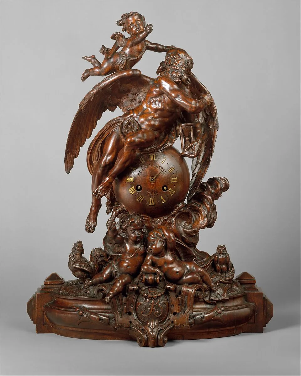 Clock with Father Time — Cartier|Albert-Ernest Carrier-Belleuse|Guéret Frêres|Vincenti et Cie