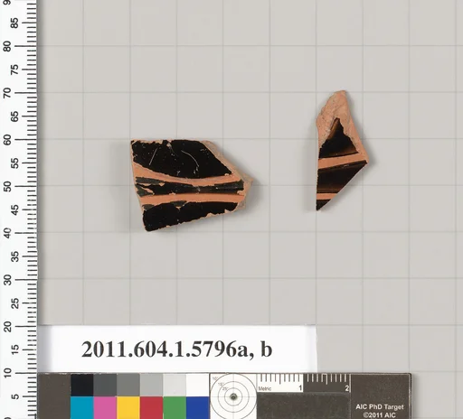 Terracotta fragments of kylikes: eye-cups (drinking cups)