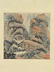 現代 (傳)張大千 倣石濤山水圖 軸|Through Ancient Eyes after Shitao
