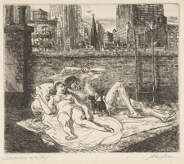 Sunbathers on the Roof — John Sloan
