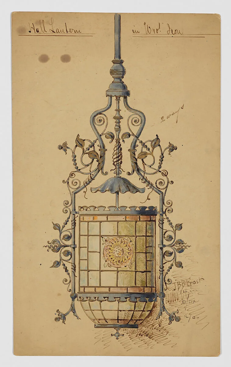 Wrought Iron Hall Lantern Design — J. B. B. Frost