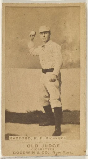 Radford, Right Field, Brooklyn Bridegrooms, from the Old Judge series (N172) for Old Judge Cigarettes