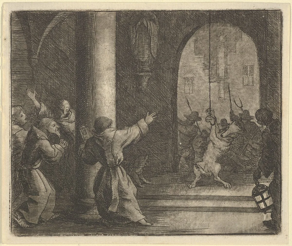 The Wolf Rings the Bells of a Convent from Hendrick van Alcmar's Renard The Fox — Allart van Everdingen
