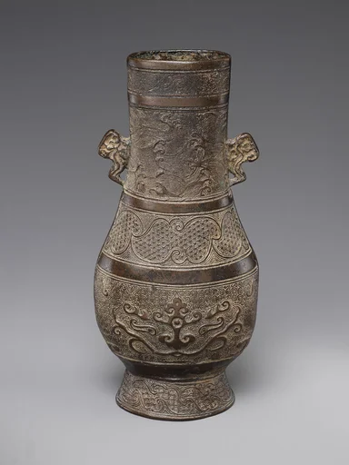 金/元 雲耳銅瓶|Vase