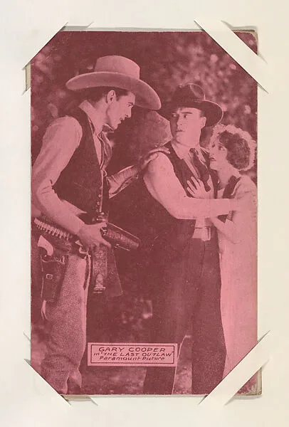 Gary Cooper "The Last Outlaw" from Western Stars or Scenes Exhibit Cards series (W412) — Unknown