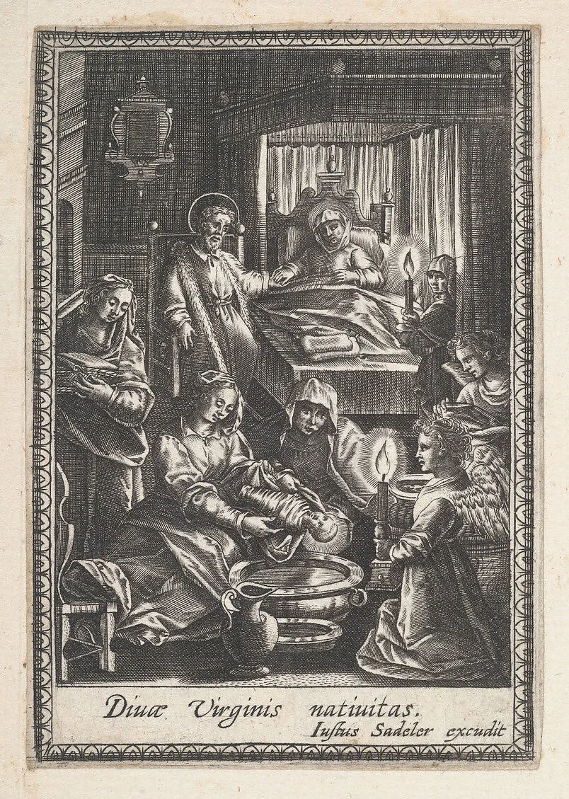 The Birth of the Virgin — Justus Sadeler|Anonymous