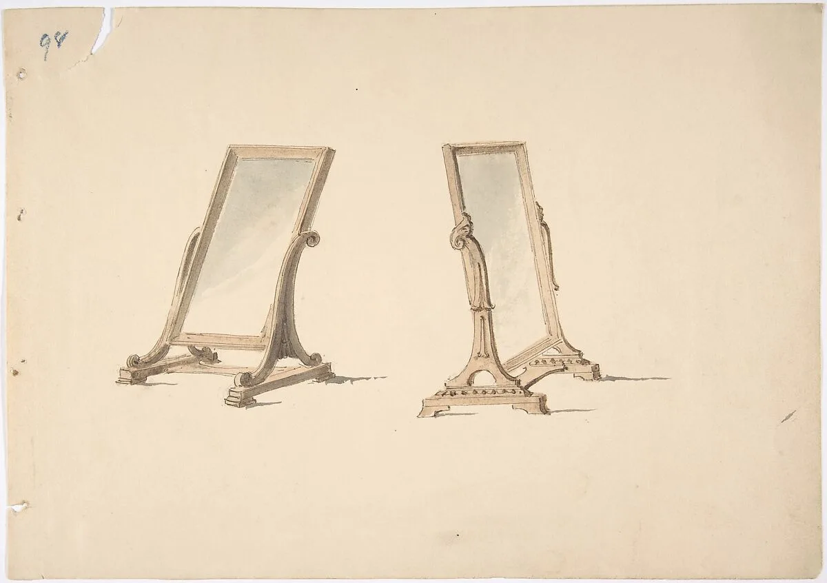 Design for Two Plain Tabletop Mirrors — Anonymous, British, 19th century