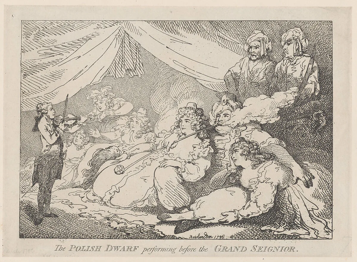 The Polish Dwarf Performing Before the Grand Seignior — Thomas Rowlandson|Elizabeth Jackson