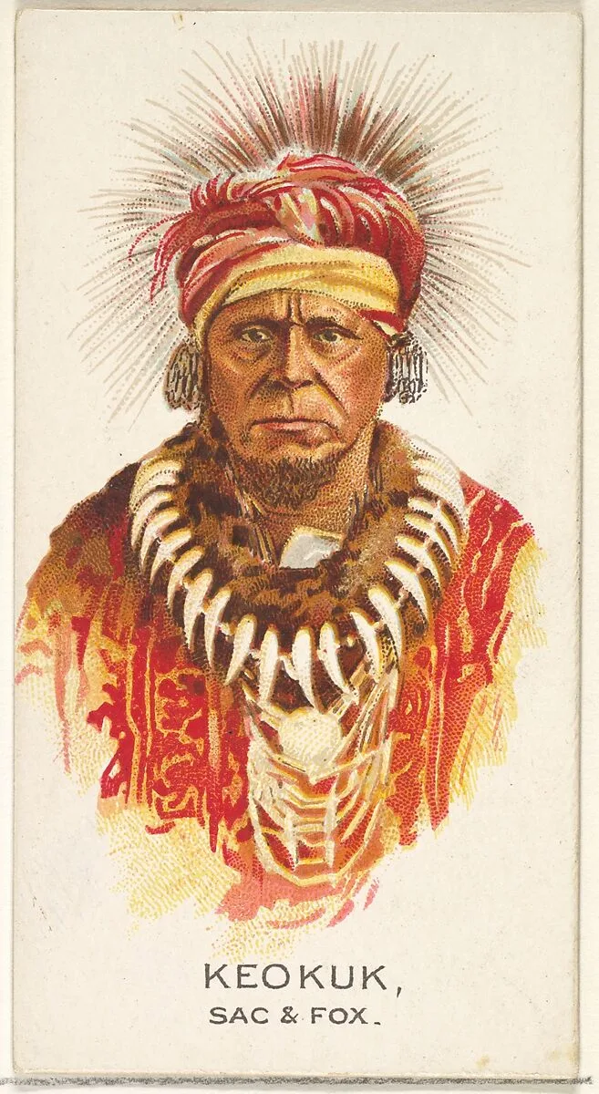Keokuk, Sac and Fox, from the American Indian Chiefs series (N2) for Allen & Ginter Cigarettes Brands — Allen & Ginter