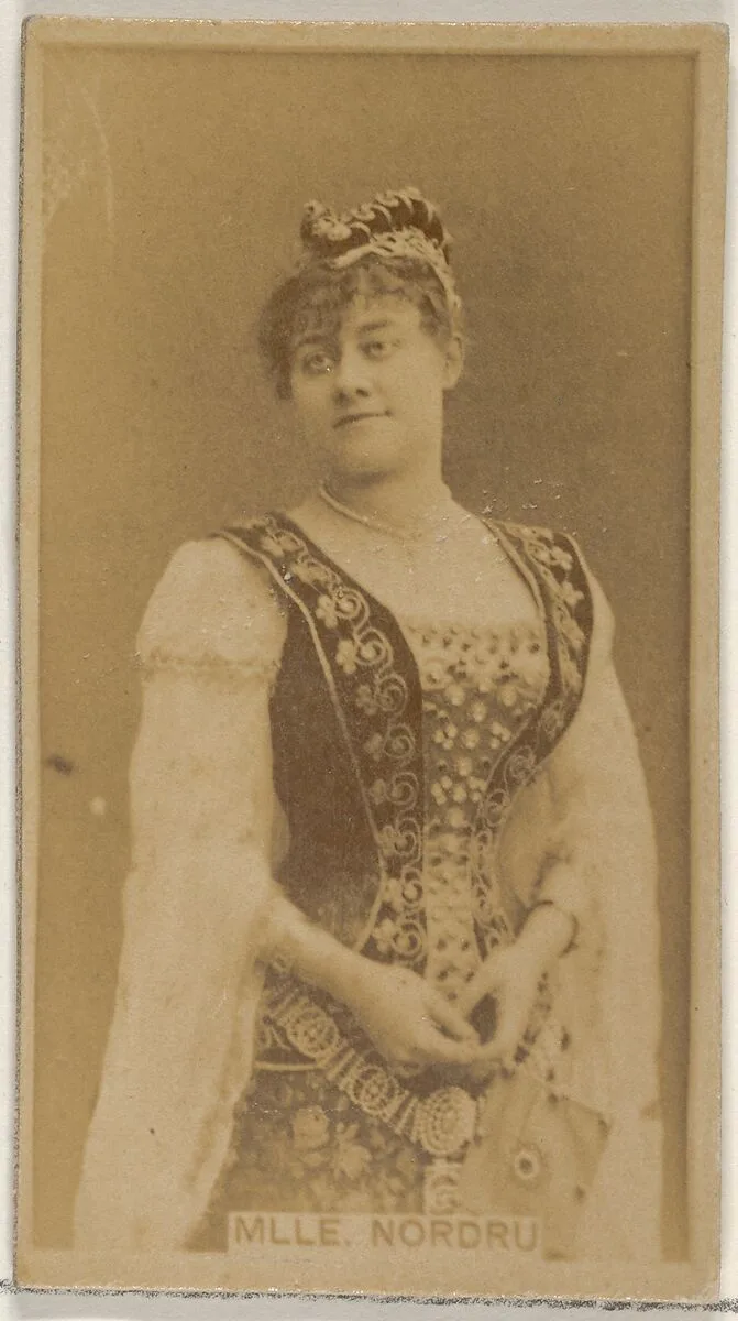 Mlle. Nordrum, from the Actors and Actresses series (N45, Type 8) for Virginia Brights Cigarettes — Allen & Ginter