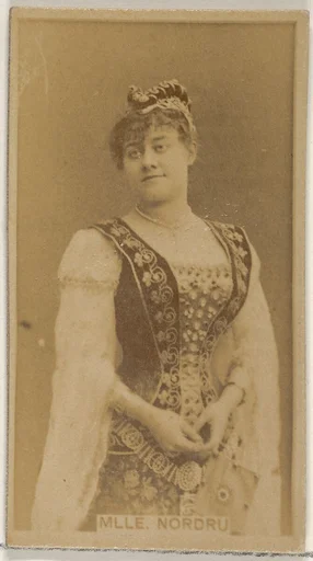 Mlle. Nordrum, from the Actors and Actresses series (N45, Type 8) for Virginia Brights Cigarettes