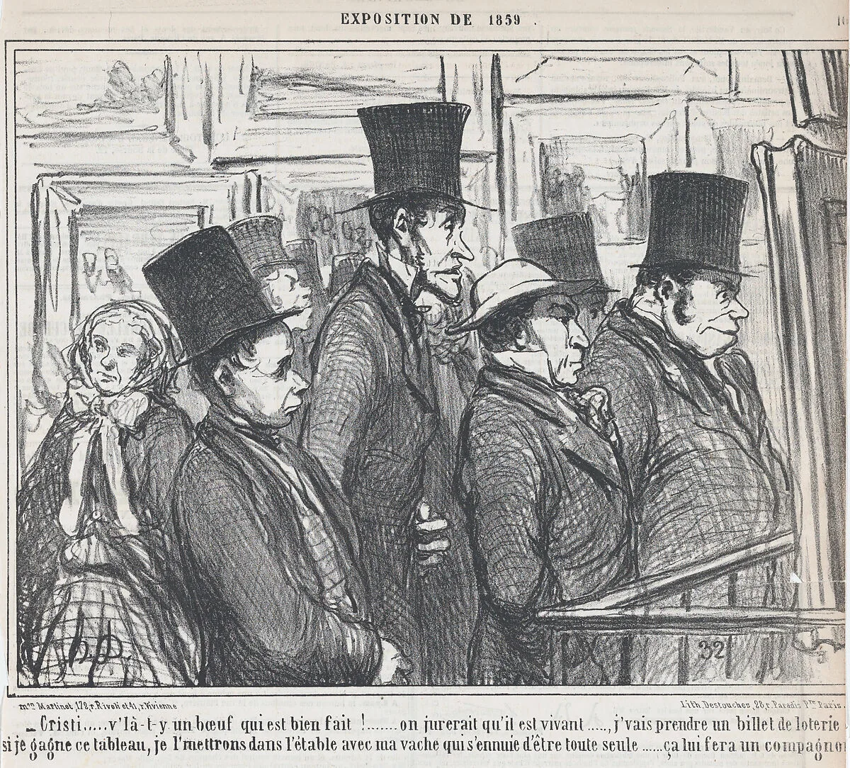 Cristi,... v'là-t-y un boeuf qui est bien fait!..., from Exposition de 1859, published in Le Charivari, May 4, 1859 — Honoré Daumier
