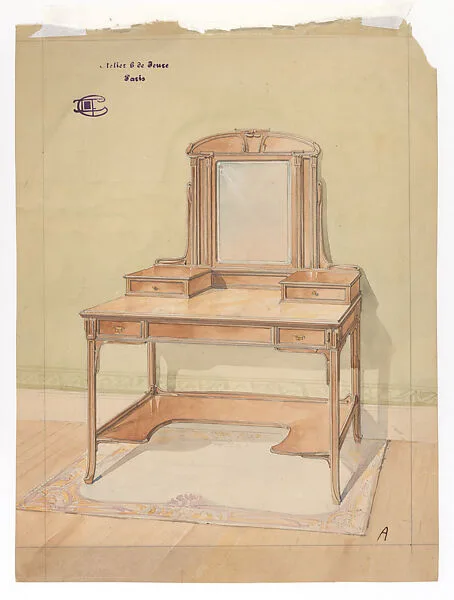 Design for a Wooden Dressing Table in the Art Nouveau Style — Georges de Feure