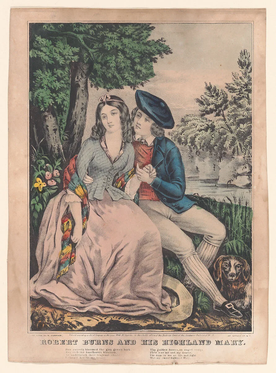 Robert Burns and His Highland Mary — Mary Campbell|Robert Burns|Nathaniel Currier