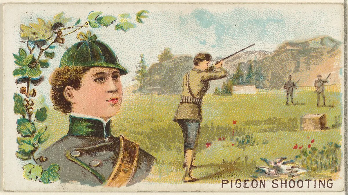 Pigeon Shooting, from the Games and Sports series (N165) for Old Judge Cigarettes — Goodwin & Company
