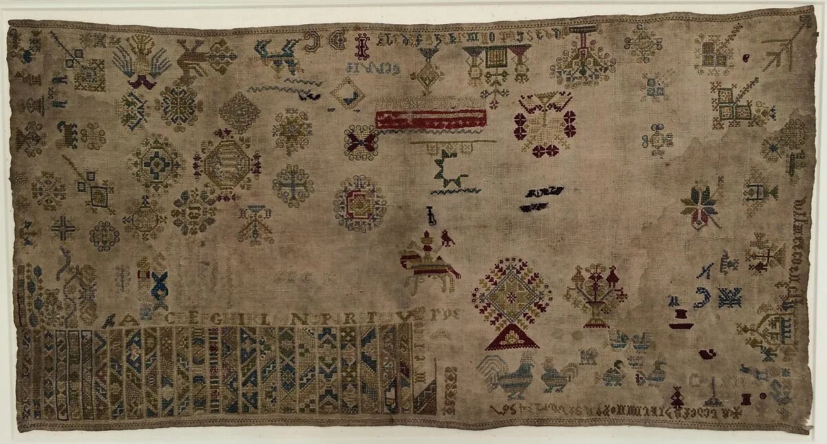 Embroidered sampler — Unknown
