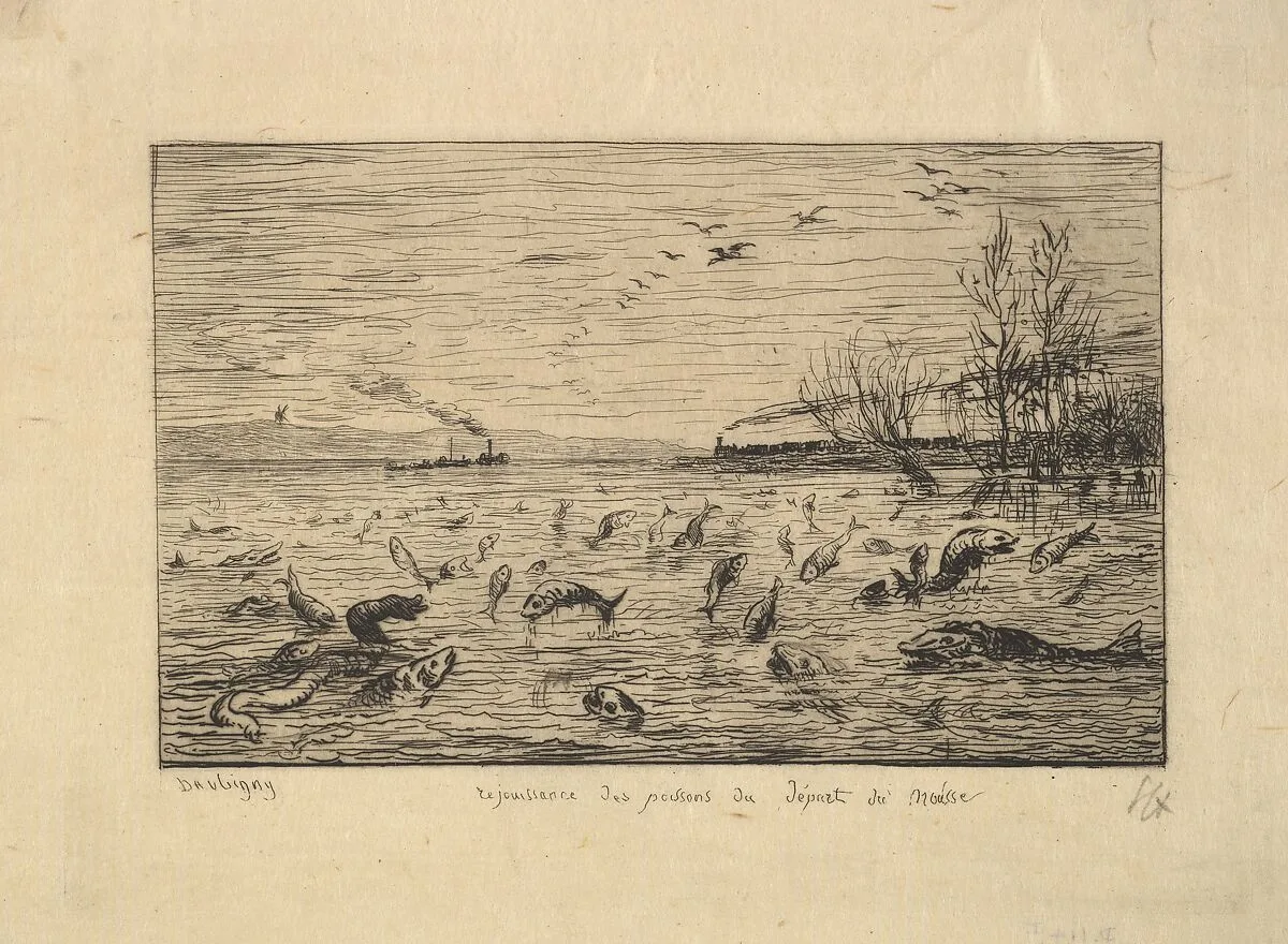 The Fish Rejoice in the Departure of the Cabin Boy — Charles-François Daubigny
