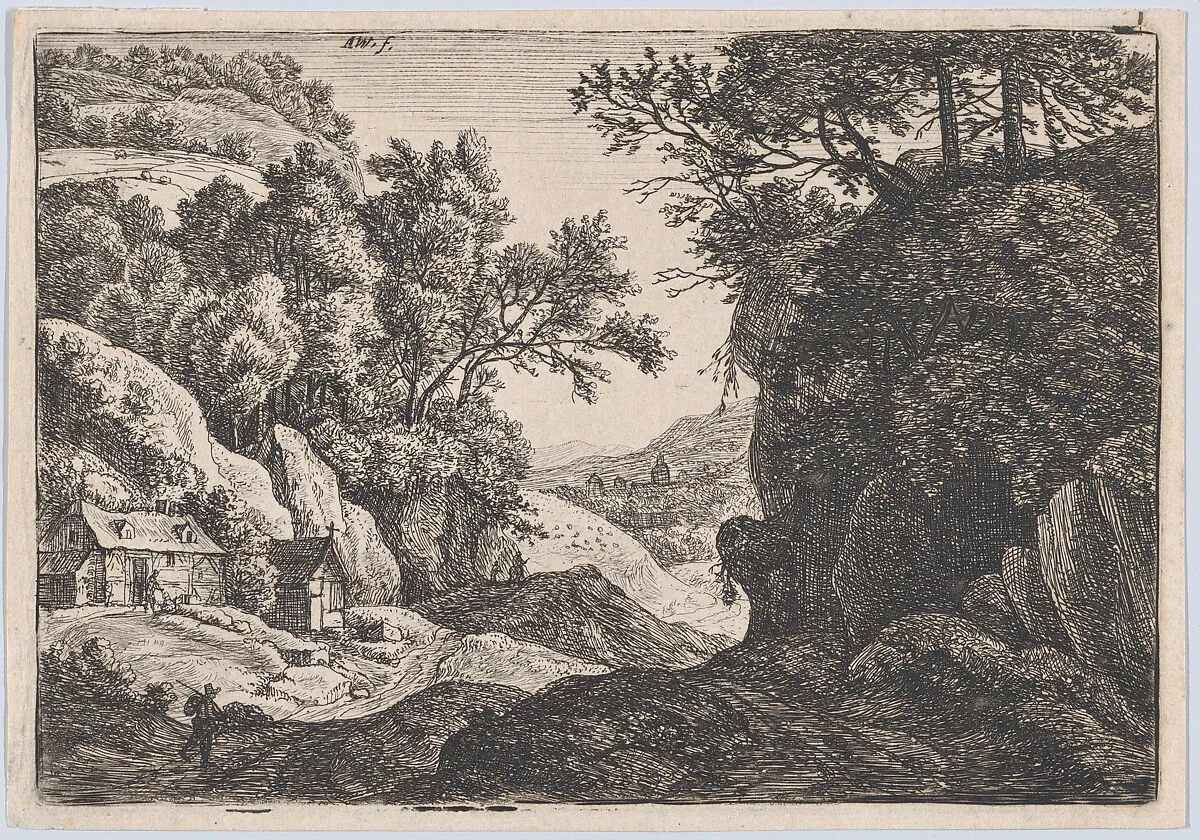 The Cottages at the Foot of a Mountain — Anthonie Waterloo