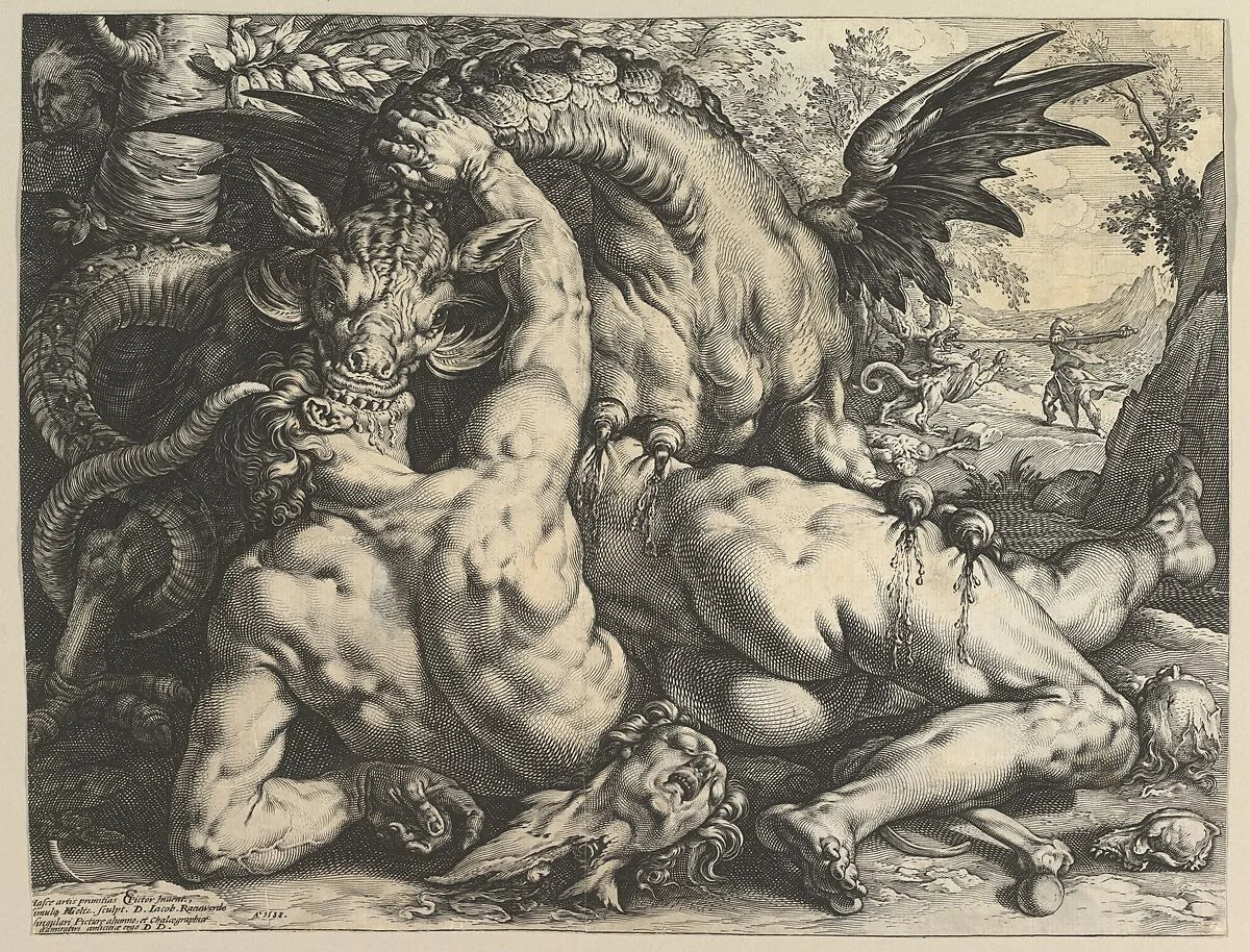 The Dragon Devouring the Companions of Cadmus — Hendrick Goltzius|Cornelis Cornelisz van Haarlem