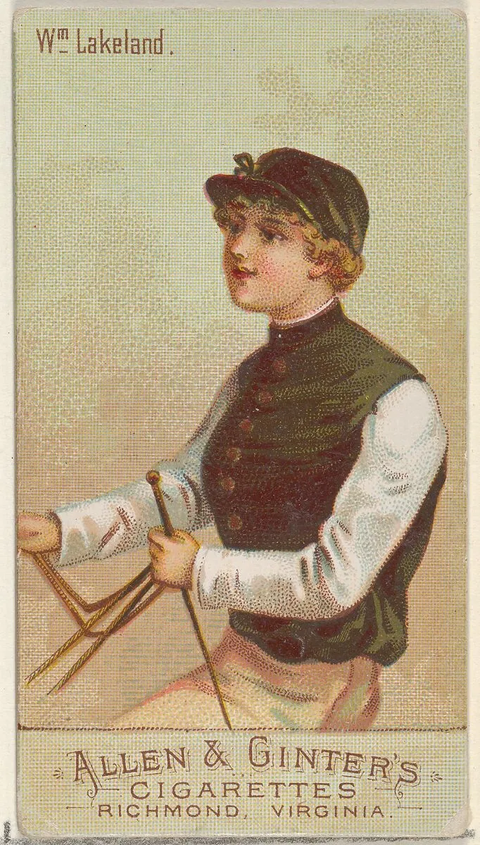 William Lakeland, from the Racing Colors of the World series (N22b) for Allen & Ginter Cigarettes — Allen & Ginter