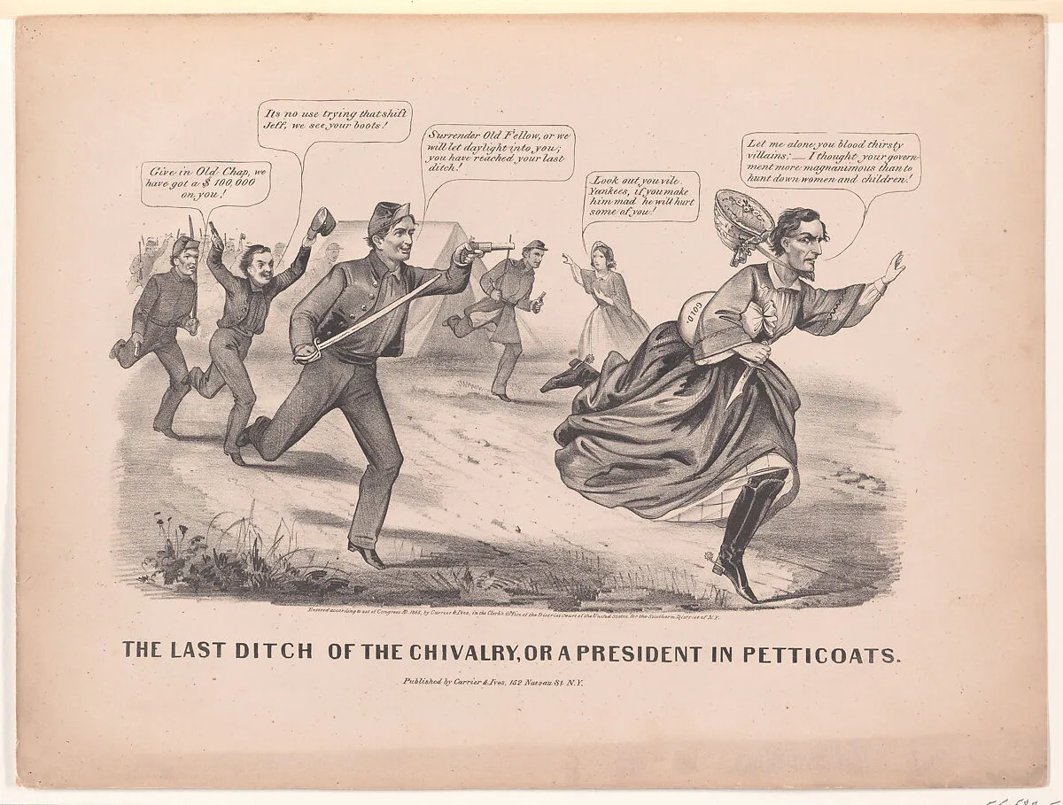 The Last Ditch of the Chivalry, or a President in Petticoats — Varina Anne Davis|Currier & Ives|Jefferson Davis