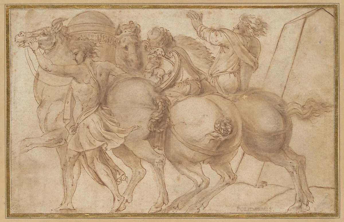 Frieze with Three Horsemen — Polidoro da Caravaggio
