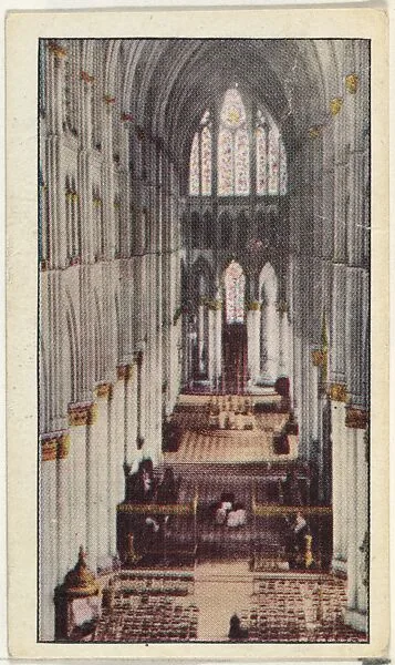 Card No. 63, Nave and Choir of Famous Cathedral at Rheims, Destroyed by German Siege Guns, from the World War I Scenes series (T121) issued by Sweet Caporal Cigarettes — American Tobacco Company|Underwood & Underwood