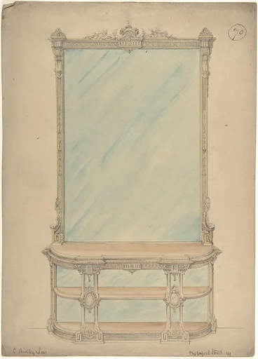 Design for a Mirror and Side Table