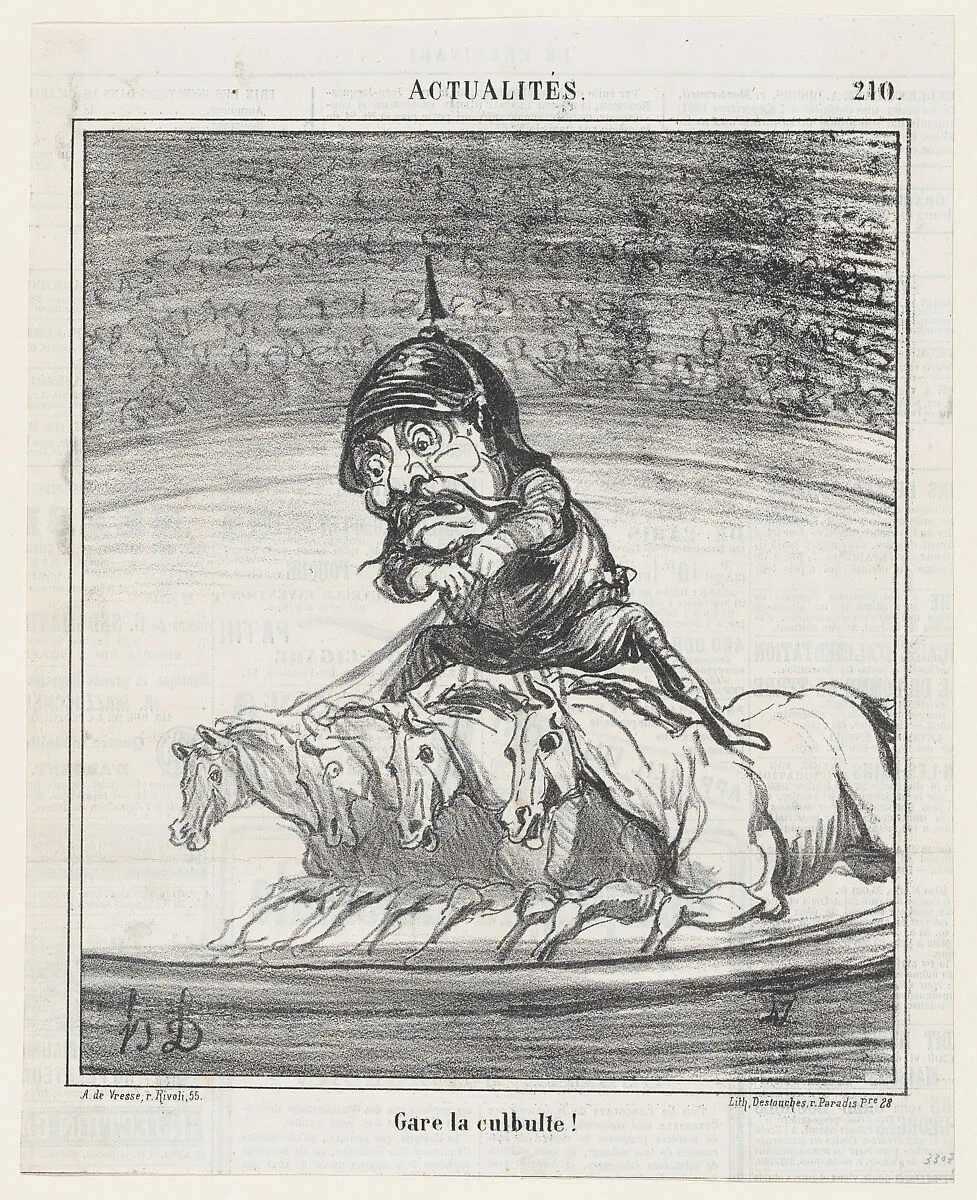 Don't fall!, from 'News of the day,' published in Le Charivari, September 24, 1868 — Destouches|Honoré Daumier|Arnaud de Vresse