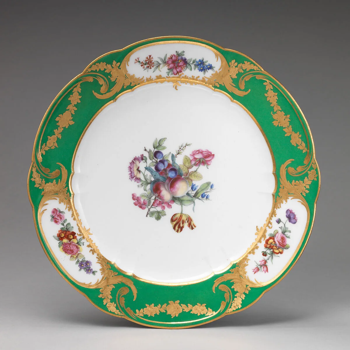 Plate (assiette à palmes) (1 of 102) (part of a service) — Sèvres Manufactory|Guillaume Noël|Jacques-François-Louis de Laroche